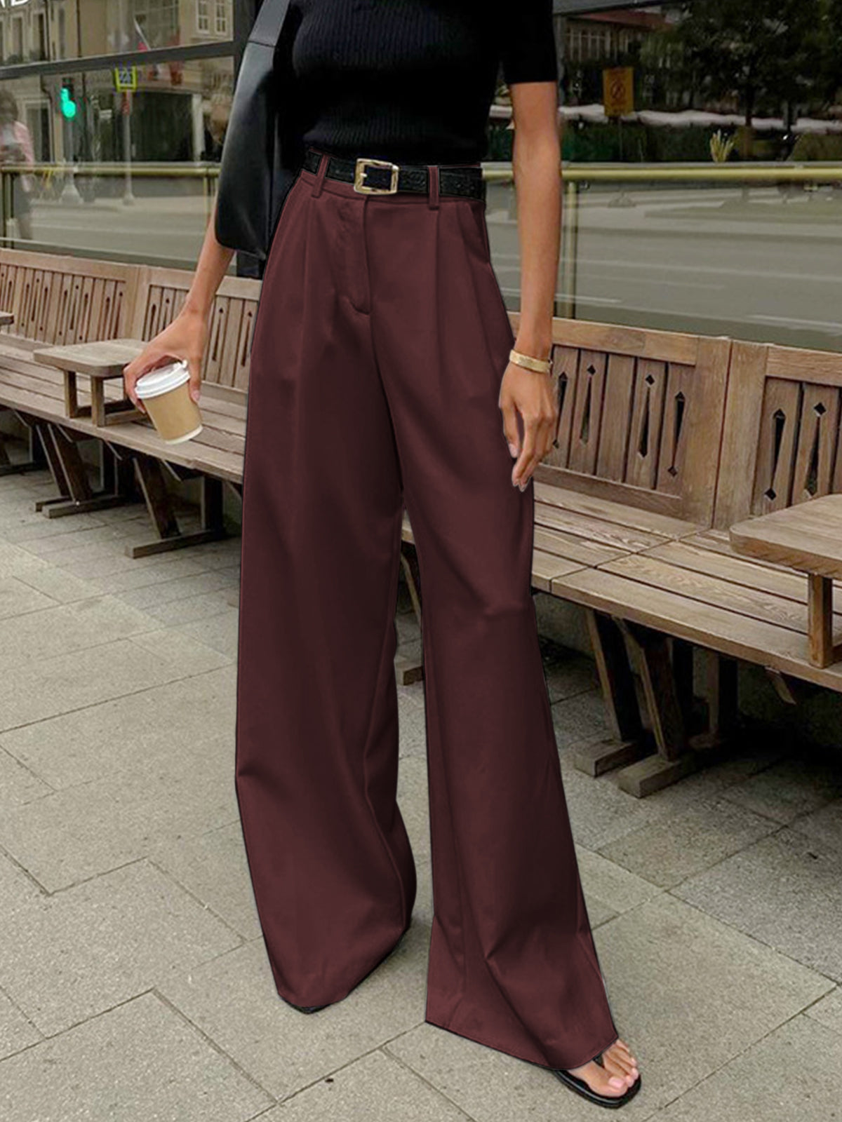 High-Waist Wide Leg Trousers
