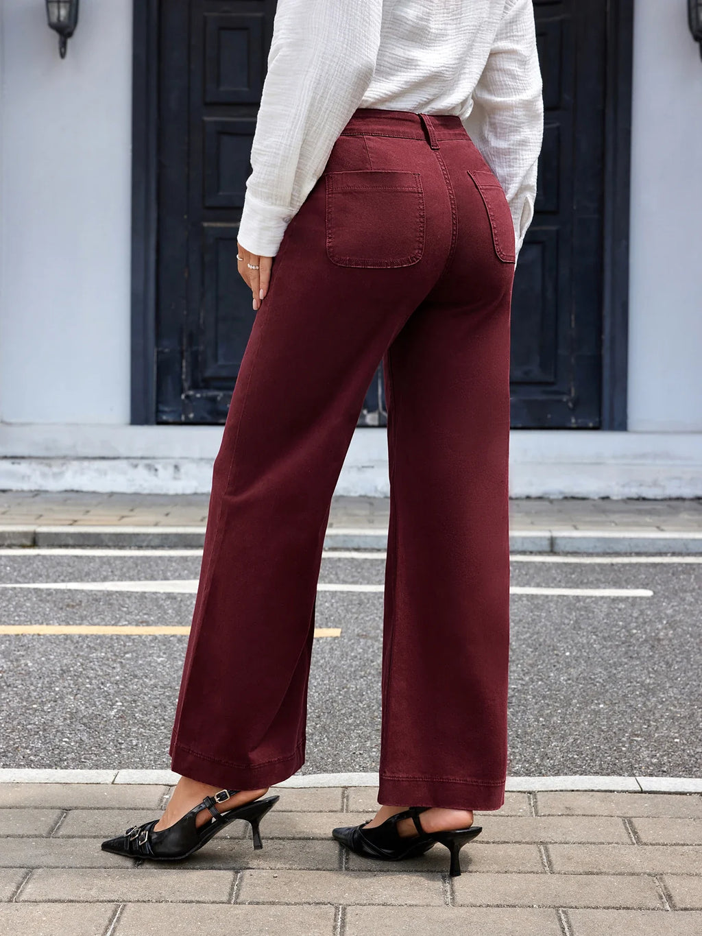 High-Waist Wide-Leg Trousers