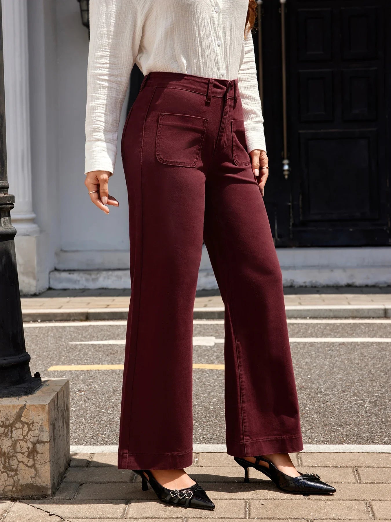 High-Waist Wide-Leg Trousers
