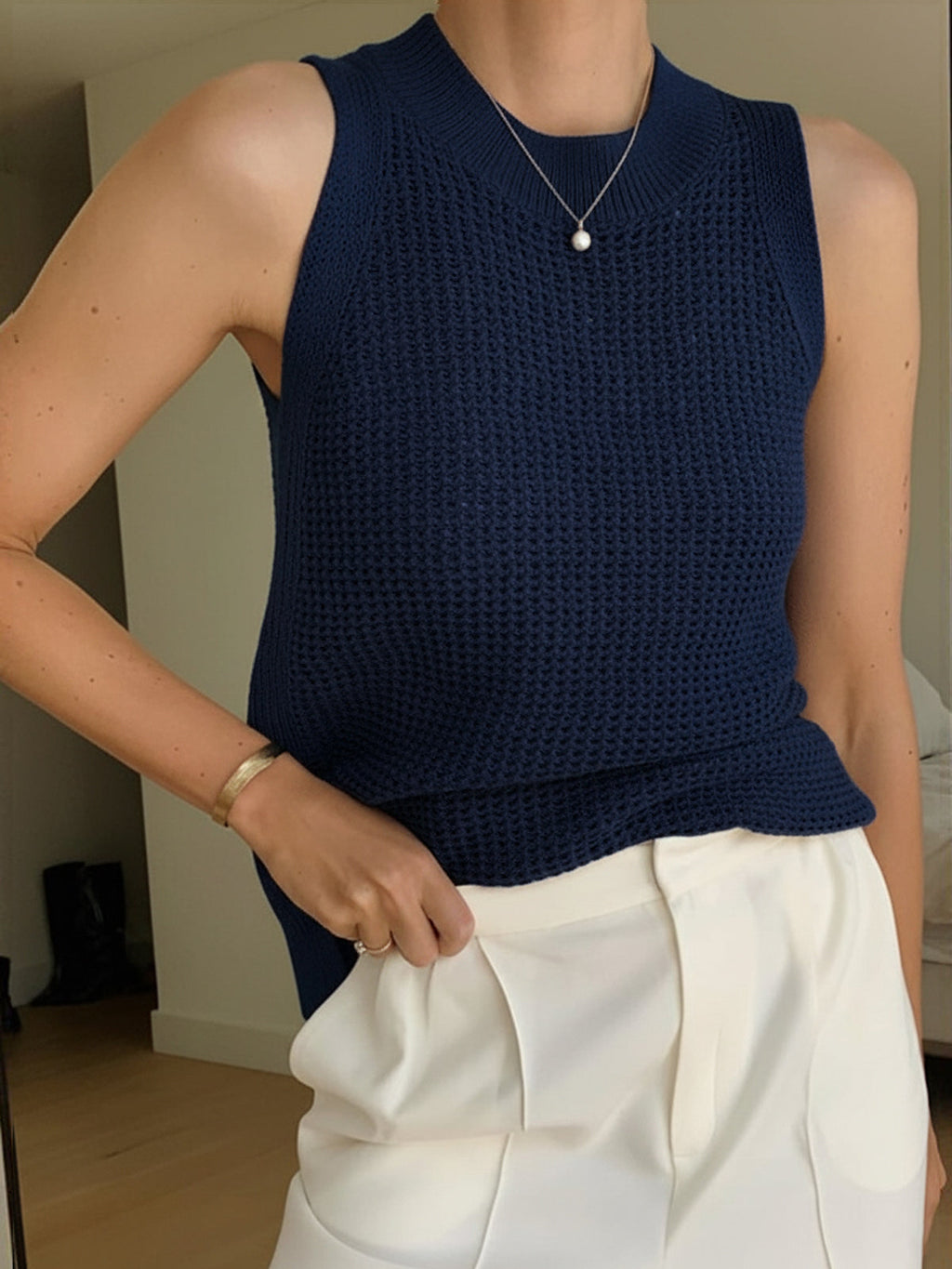 Hollow Knit Tank Top