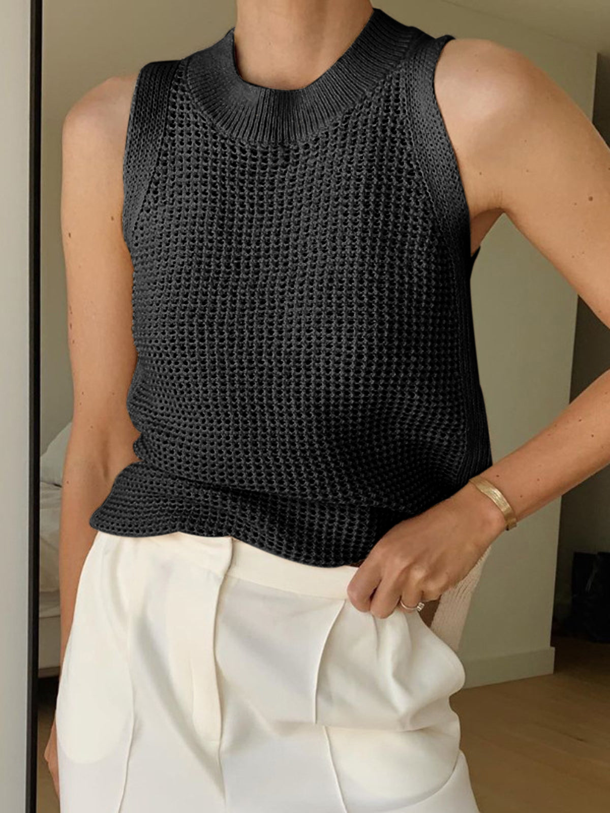Hollow Knit Tank Top