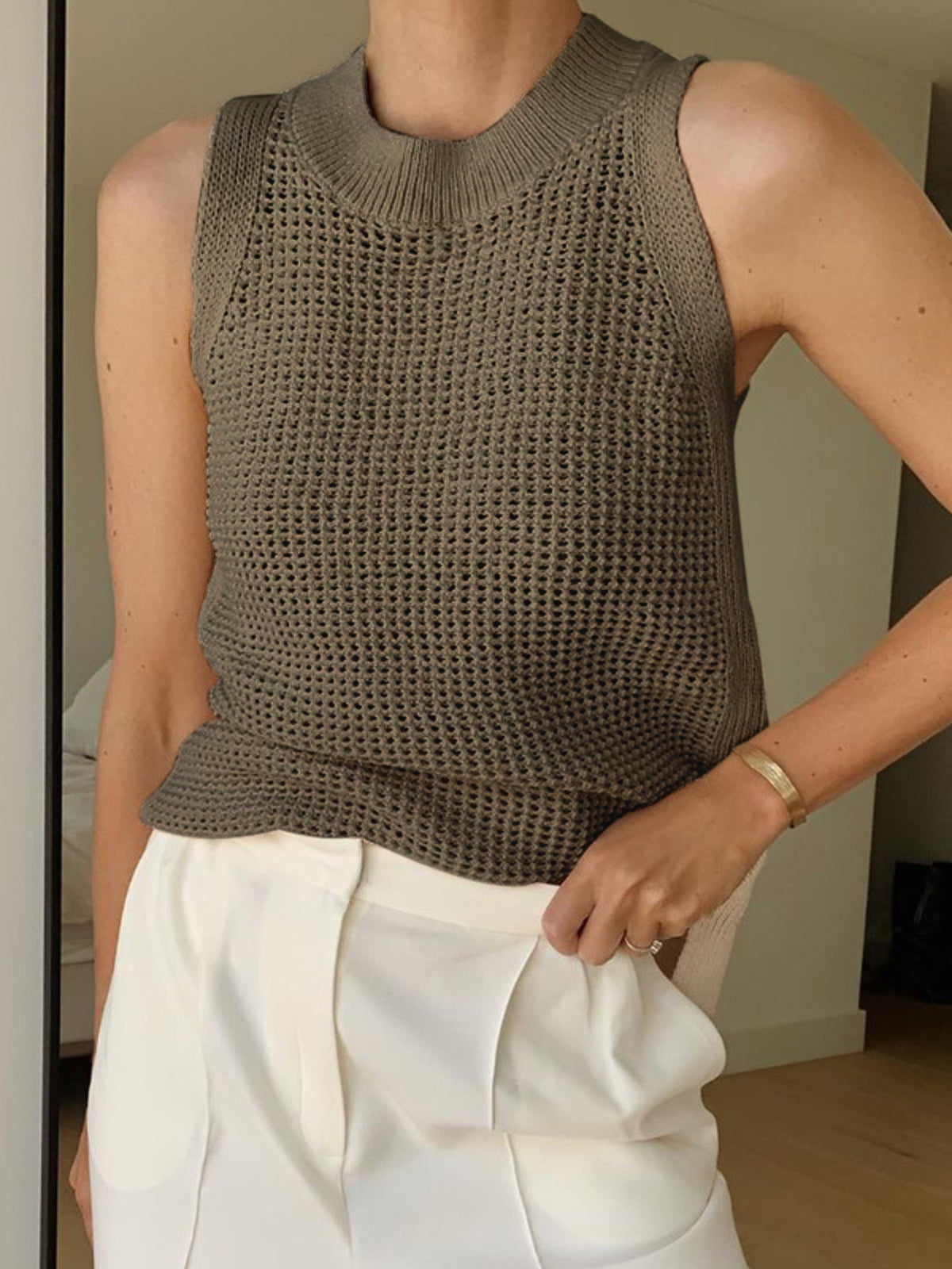 Hollow Knit Tank Top