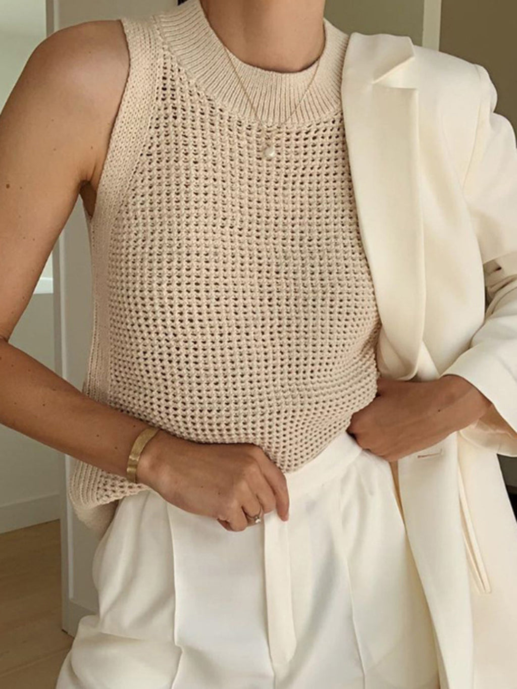 Hollow Knit Tank Top