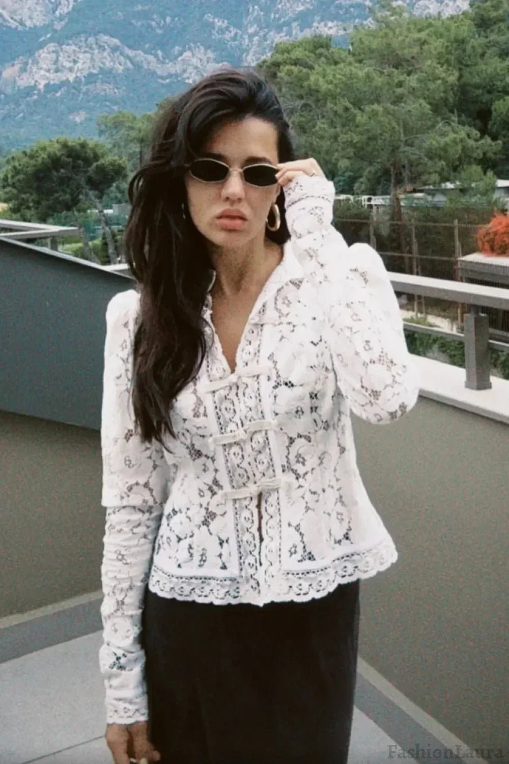 Hollow Lace Blouse