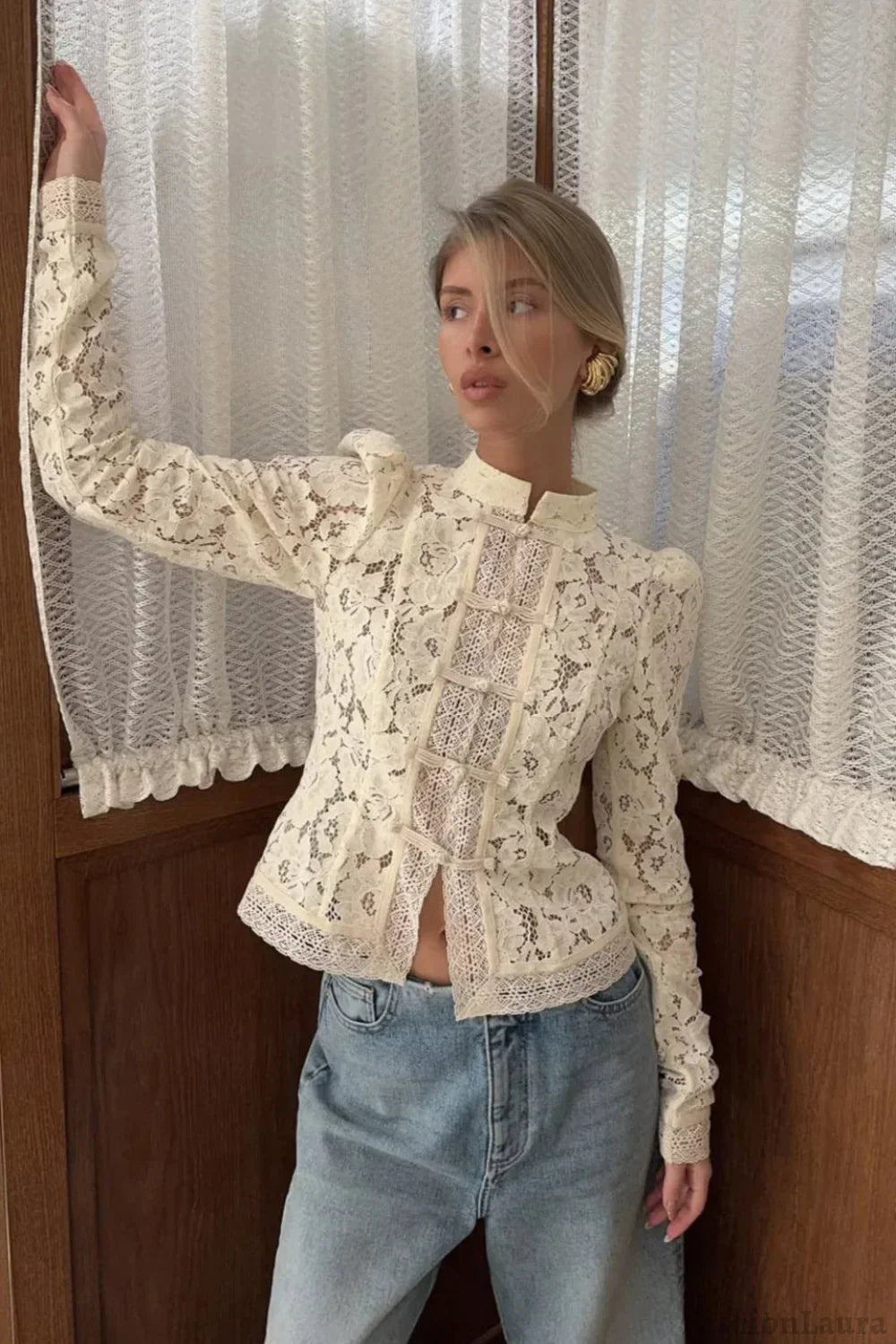 Hollow Lace Blouse