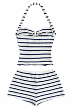 Halter Knit Top and High Waist Shorts Co-ord Set