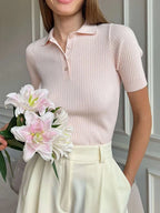 Knitted Polo Top