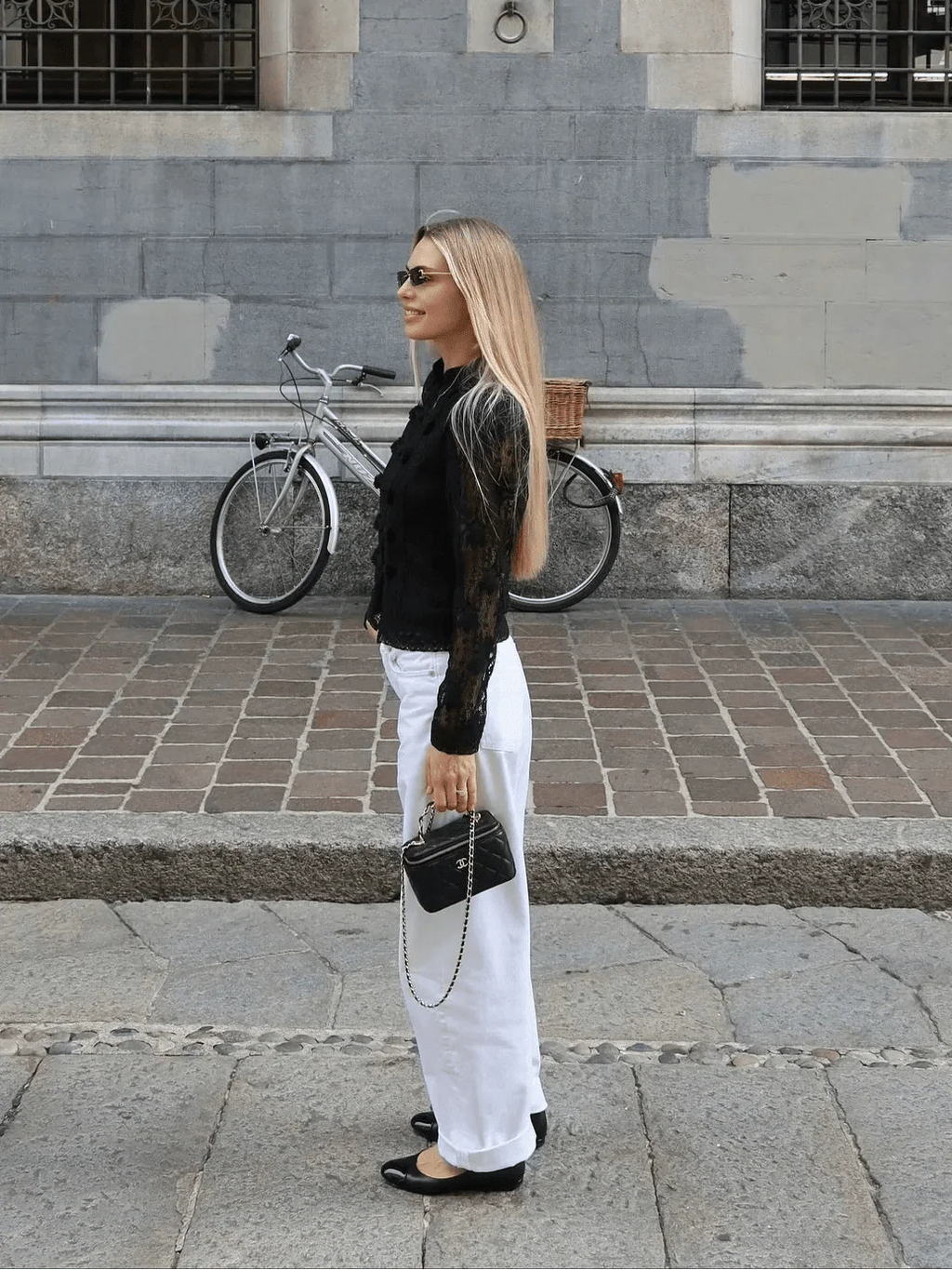 Lace Blouse with Puff Sleeves