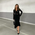Lace Blouse with Tie Front