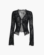 Lace Blouse with Tie Front