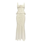 Lace Up Corset Top and Mermaid Skirt Co-ord Set