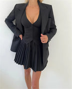 Layered Vest and Mini Skirt Co-ord Set
