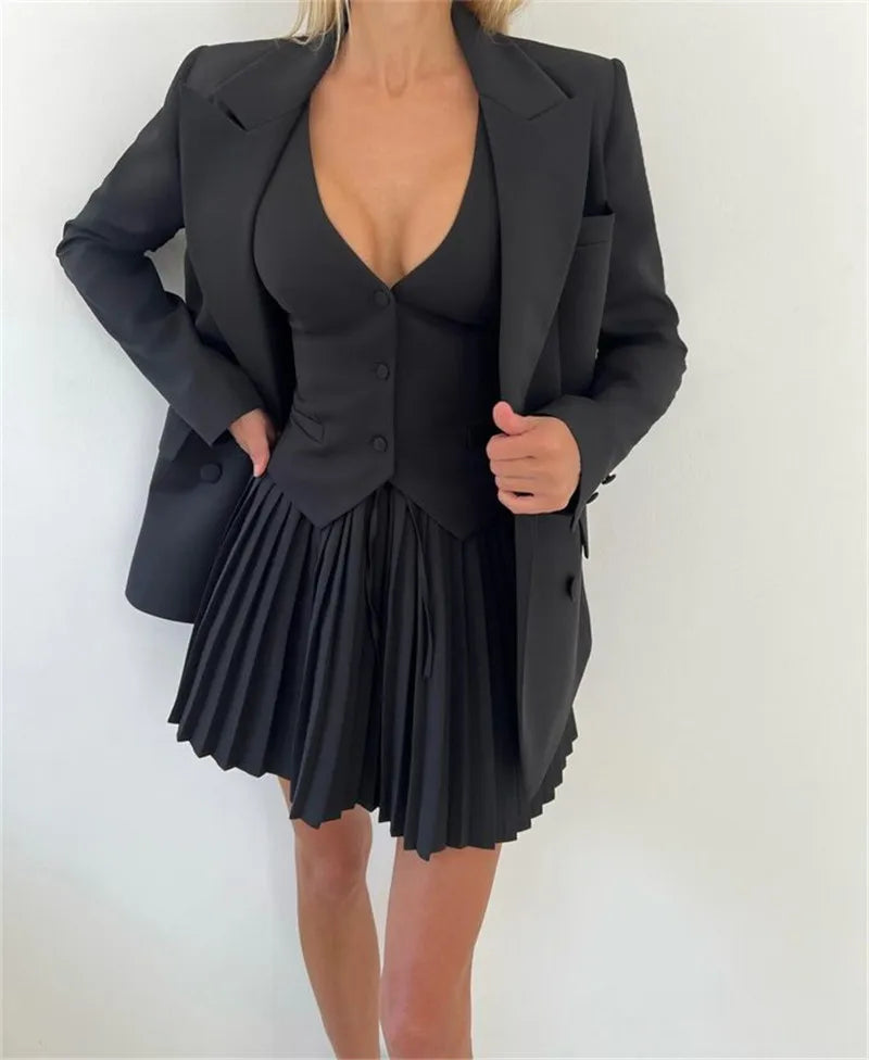 Layered Vest and Mini Skirt Co-ord Set