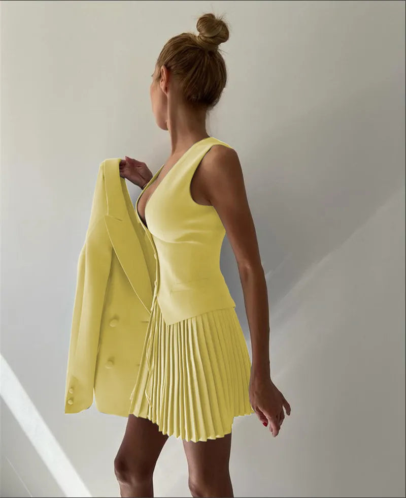 Layered Vest and Mini Skirt Co-ord Set