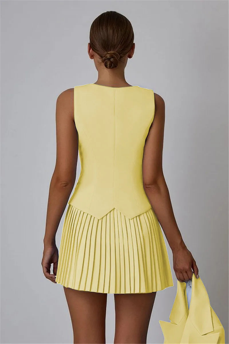 Layered Vest and Mini Skirt Co-ord Set