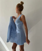 Layered Vest and Mini Skirt Co-ord Set