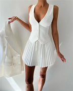 Layered Vest and Mini Skirt Co-ord Set