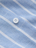 Light Blue Striped Collared Shirt Mini Dress