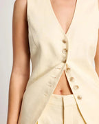 Linen V-Neck Tank Top and Shorts Co-ord Set