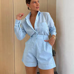 Long Sleeve Shirt and Shorts Set