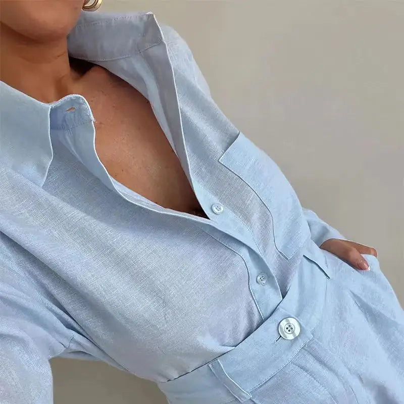 Long Sleeve Shirt and Shorts Set