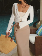 Long Sleeve Top with Lace Trim