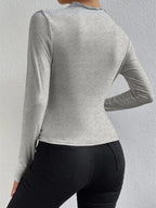 Long Sleeve Top with Ruching Detail