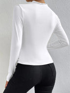 Long Sleeve Top with Ruching Detail