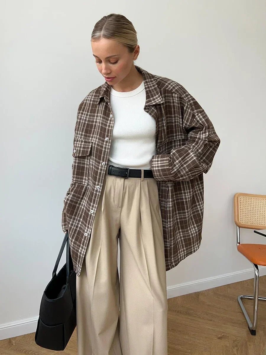Loose Fit Checked Blouse