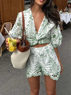 Needlework Embroidered Shorts Co-ord Set