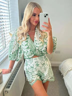 Needlework Embroidered Shorts Co-ord Set