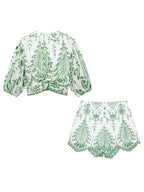 Needlework Embroidered Shorts Co-ord Set