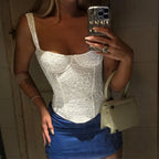 Off-Shoulder Lace Corset Top