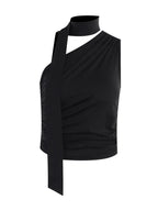 Off-Shoulder Wrapped Neck Bandage Crop Top