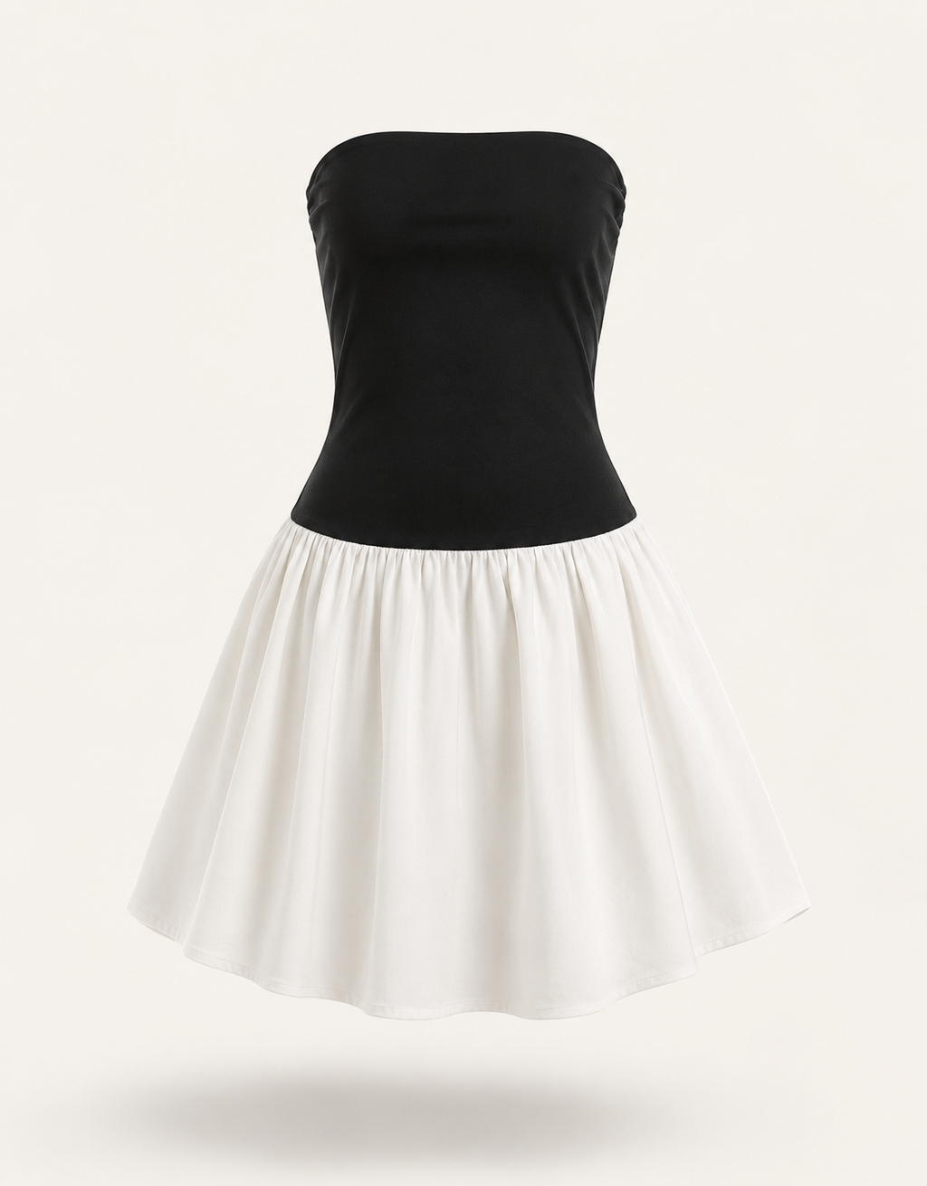 Patchwork Bustier Backless Mini Dress