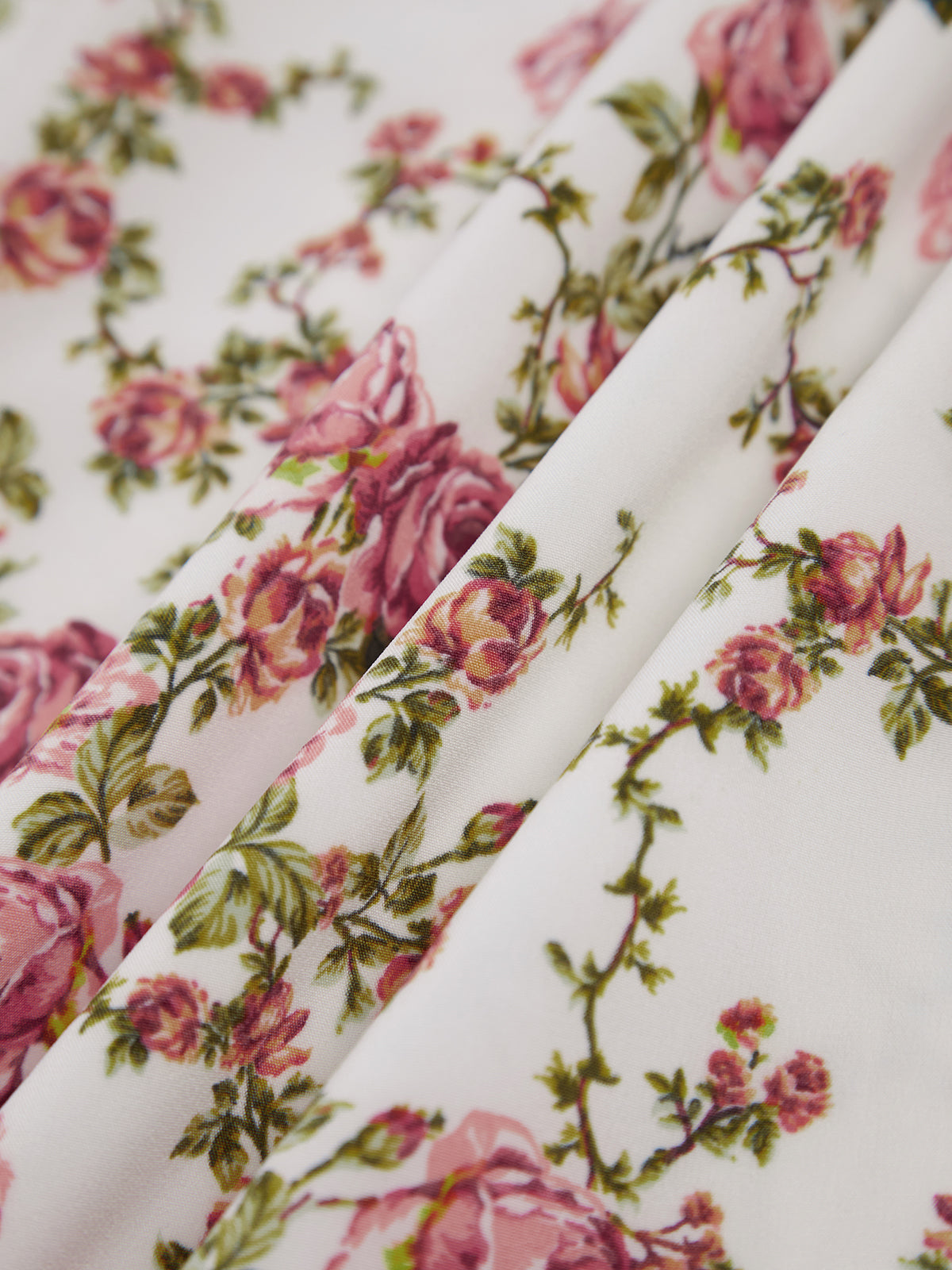 Pink Floral Print Sleeveless Woven Midi Dress