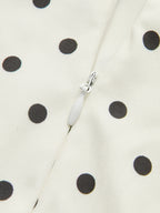 Polka Dot Square Neck Mini Dress with Lace Up Back