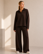 Knit Sweater and Wide Leg Pants Two Piece Co-ord Set