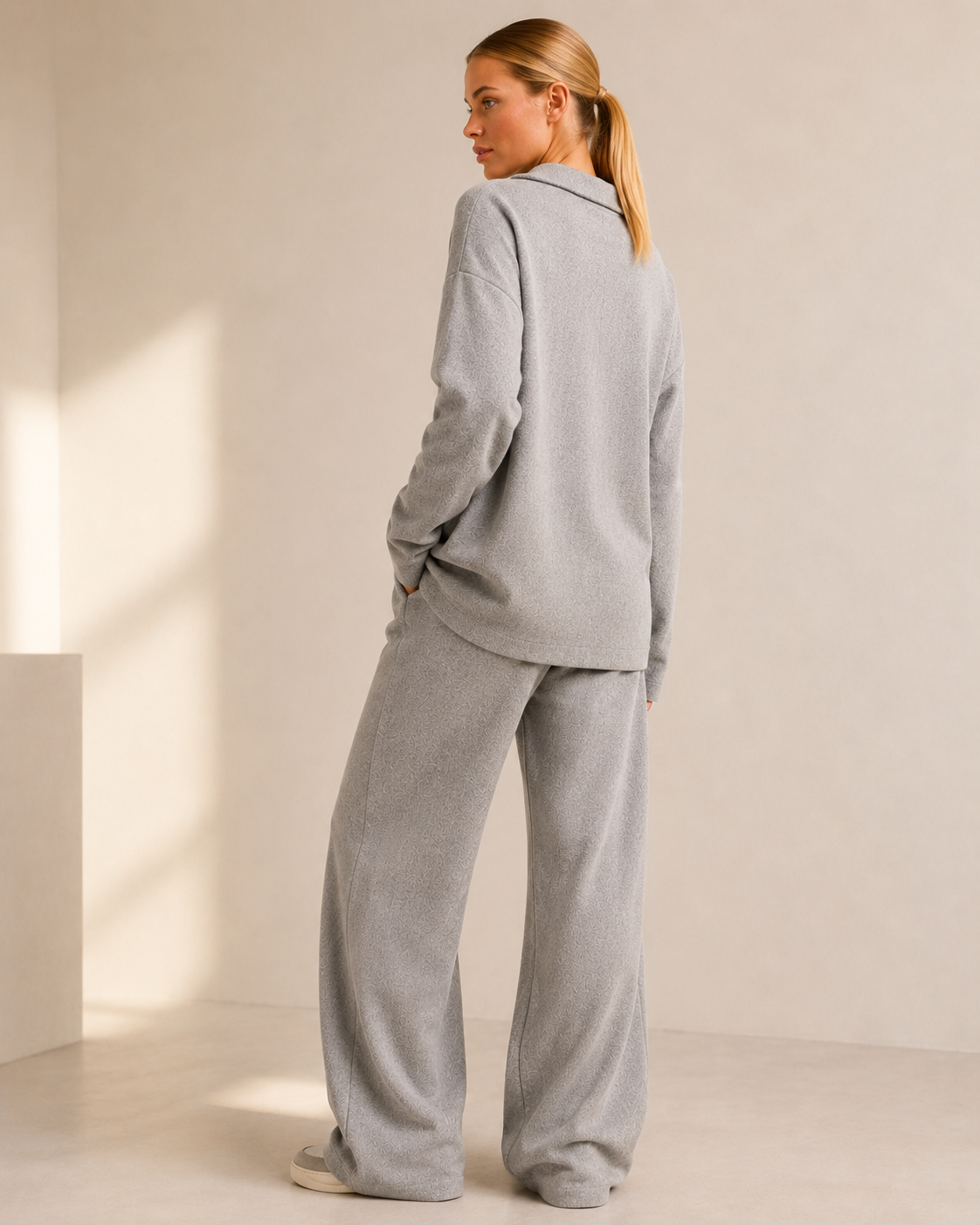Knit Sweater and Wide Leg Pants Two Piece Co-ord Set