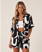 Printed Shirt and Shorts Co-ord Set