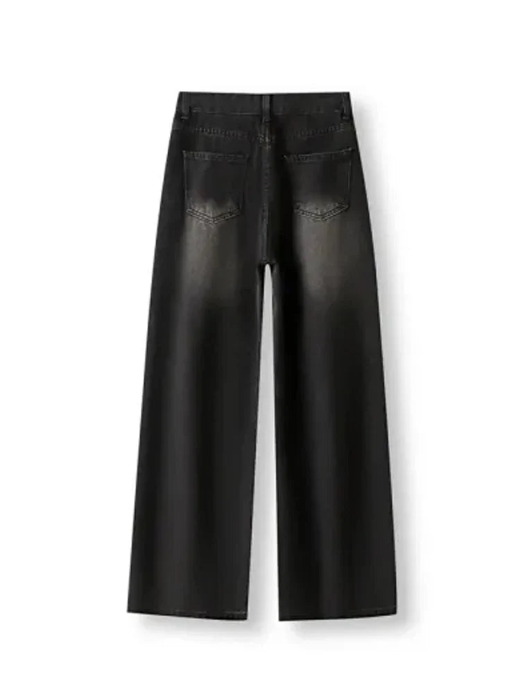 Relaxed Wide-Leg Denim Jeans
