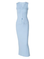 Ribbed Sleeveless Top and Maxi Skirt Co-ord Set