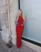 Ribbed Sleeveless Top and Maxi Skirt Co-ord Set