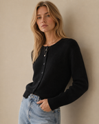 Ribbed Button Front Knit Cardigan