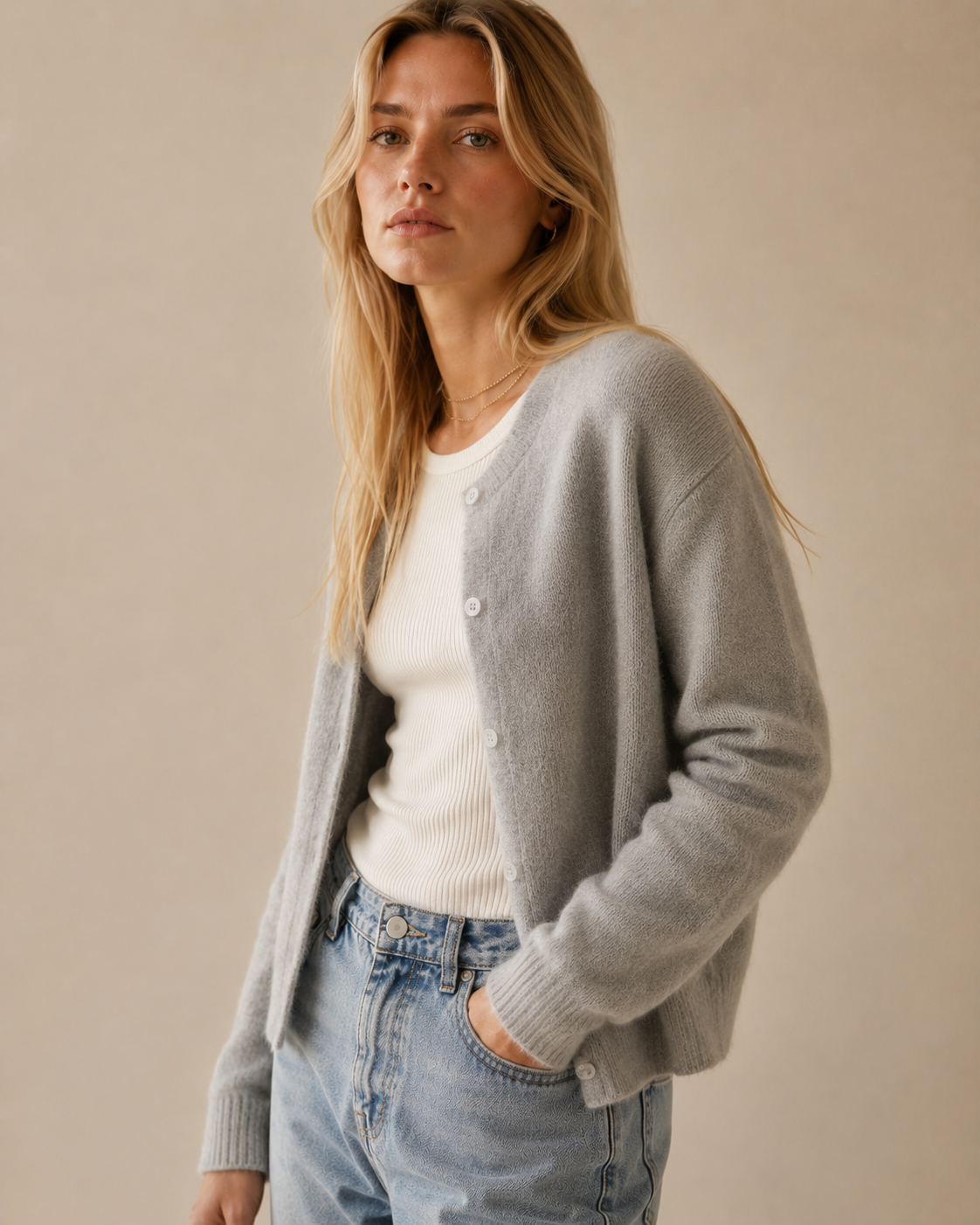 Ribbed Button Front Knit Cardigan