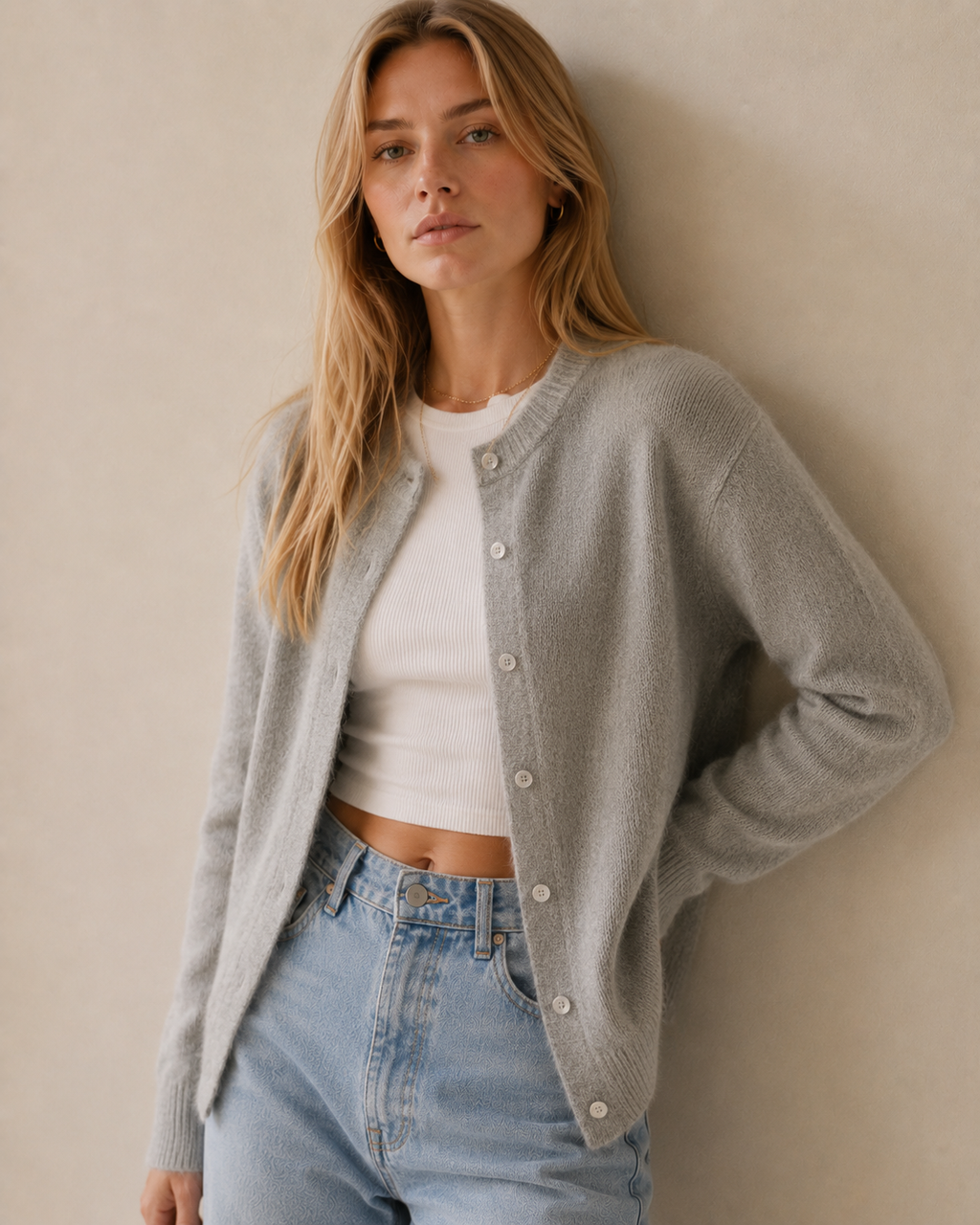 Ribbed Button Front Knit Cardigan