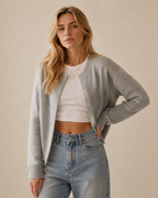 Ribbed Button Front Knit Cardigan