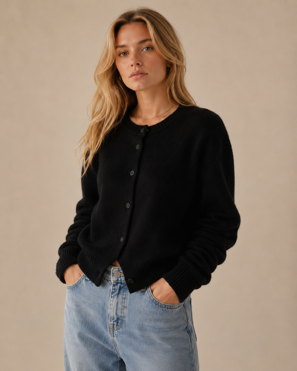 Ribbed Button Front Knit Cardigan