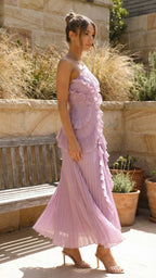 Ruffled Layered Sleeveless Maxi Dress
