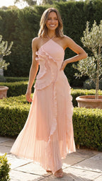 Ruffled Layered Sleeveless Maxi Dress